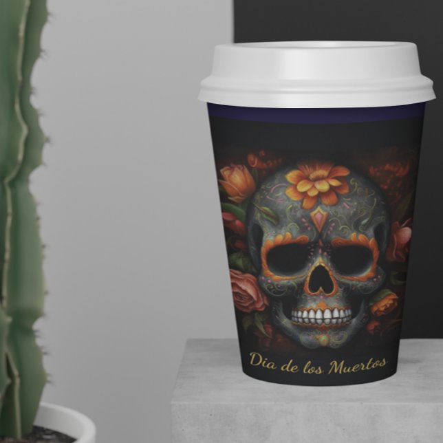Regal Bloom Sugar Skull, custom Paper Cups (Creator Uploaded)