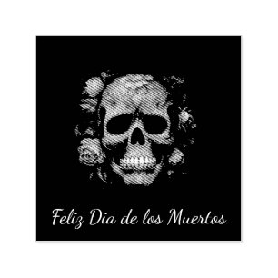 Regal Bloom Sugar Skull, custom Self-inking Stamp
