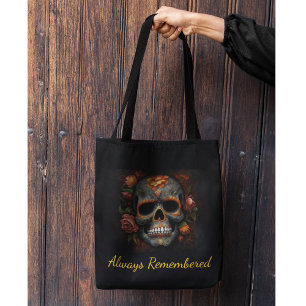 Regal Bloom Sugar Skull, custom Tote Bag