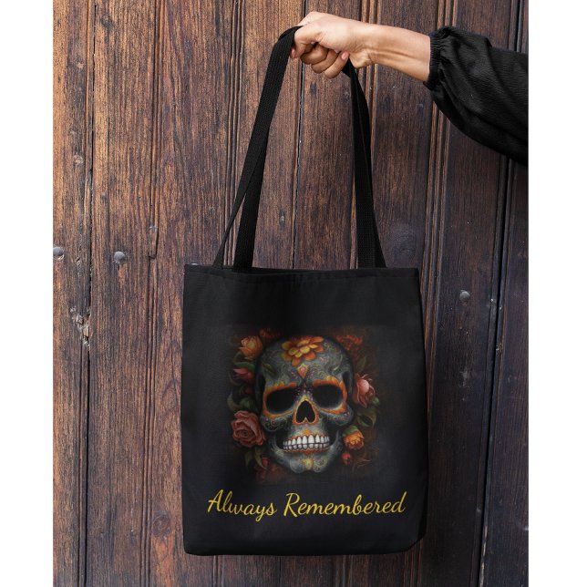 Regal Bloom Sugar Skull, custom Tote Bag (Creator Uploaded)