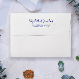 Regal Blue Wedding Envelope