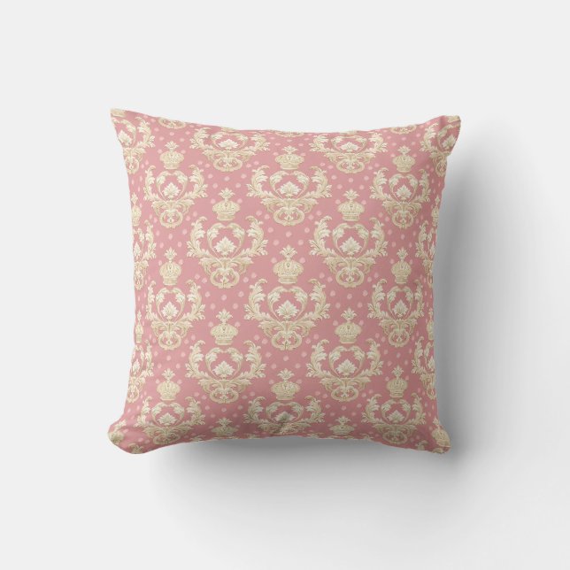 Regal Blush Damask Princesscore Cushion (Front)