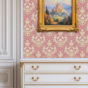 Regal Blush Damask Princesscore Wallpaper