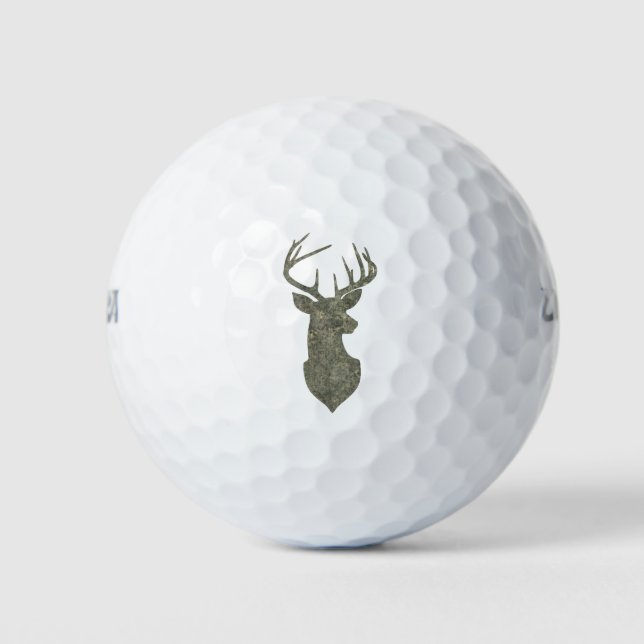 Regal Buck Trophy Deer Silhouette in Camouflage Golf Balls (Front)