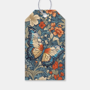 Regal Butterfly Amidst William Morris Floral Gift Tags