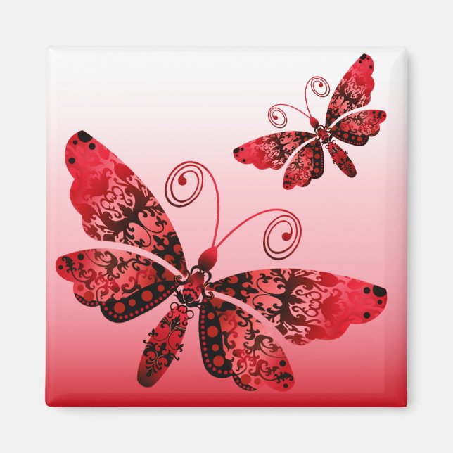 "Regal Butterfly" (red) by Cheryl Daniels Magnet (Front)