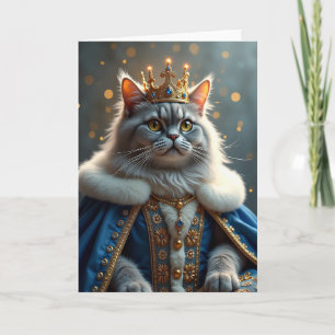 Regal Cat Birthday Card