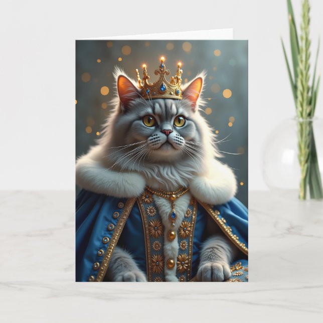Regal Cat Birthday Card (Front)