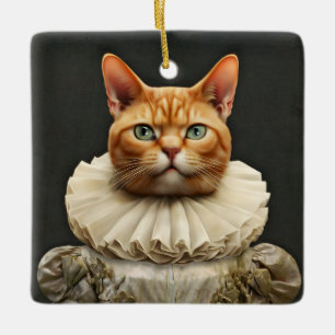 Regal Cat Ceramic Ornament