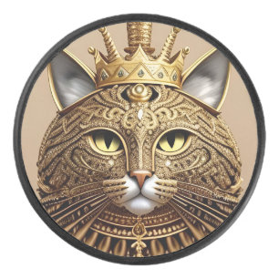 Regal Cat Profile Hockey Puck