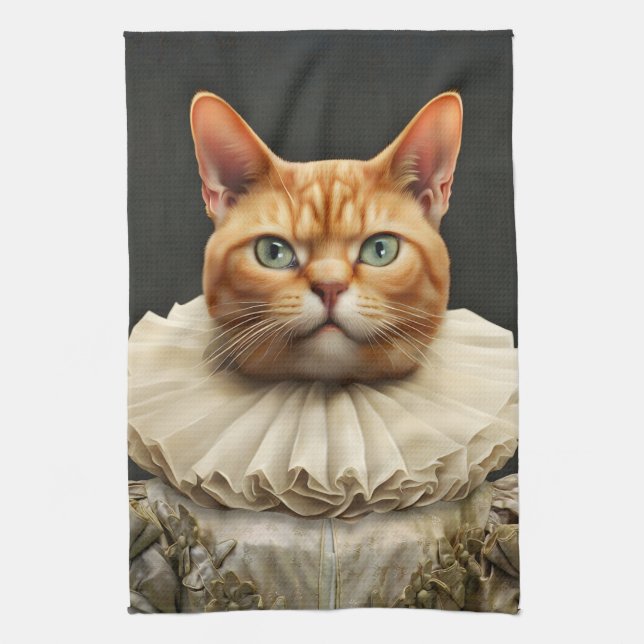 Regal Cat Tea Towel (Vertical)