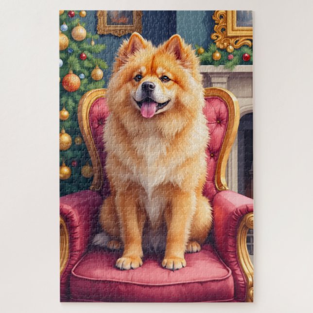 Regal Chow Chow by Grand Christmas Tree Holiday Jigsaw Puzzle (Vertical)