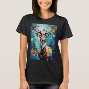 Regal Christmas Reindeer With Ornaments  T-Shirt