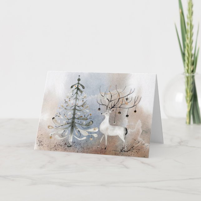 Regal Christmas Stag Greeting Card (Front)