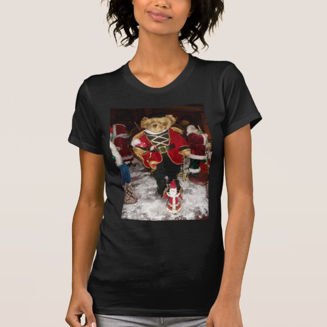 Regal Christmas Teddy Bear Holiday Art Print T-Shirt (Front)