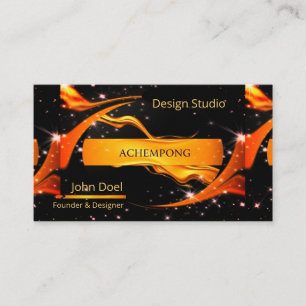 Regal Crimson Accent Opulent liquid Gold: High-End Business Card