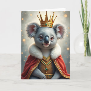 Regal Crowned Animal Birthday Card