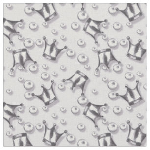 Regal Crowns & Pearls Fabric