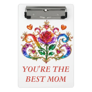 Regal Crystal Rose Diamond Crown Royal  Mini Clipboard