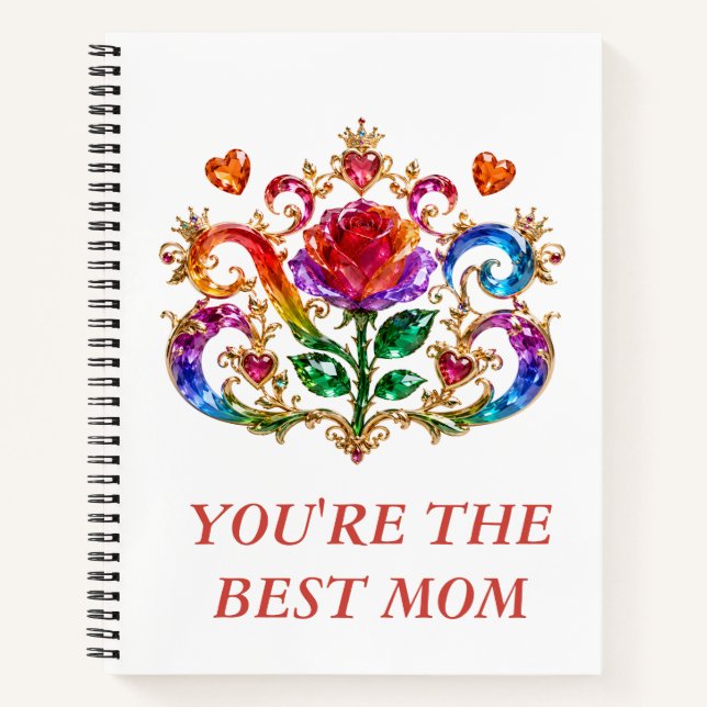 Regal Crystal Rose Diamond Crown Royal  Notebook (Front)