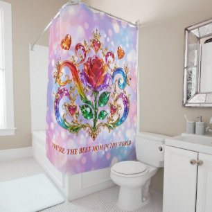 Regal Crystal Rose Diamond Crown Royal Shower Curtain