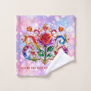 Regal Crystal Rose Diamond Crown Royal Wash Cloth