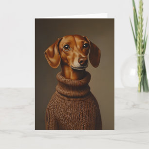 Regal Dachshund in a Turtleneck Invitation