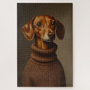 Regal Dachshund in a Turtleneck Jigsaw Puzzle