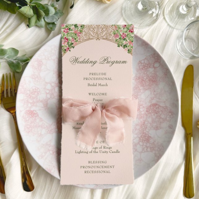Regal Doors Elegant Faux Foil Wedding Program (Creator Uploaded)