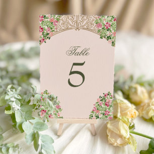 Regal Doors Elegant Faux Foil Wedding Table Number