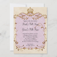 Regal Egrets, Swirls & Damask - Wedding Invitation