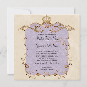 Regal Egrets, Swirls & Damask - Wedding Invitation