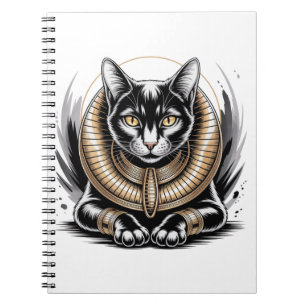 Regal Egyptian Black Cat Art Notebook