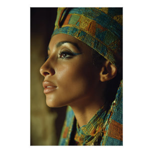 Regal Egyptian Queen Turquoise Gold Portrait Photo Print