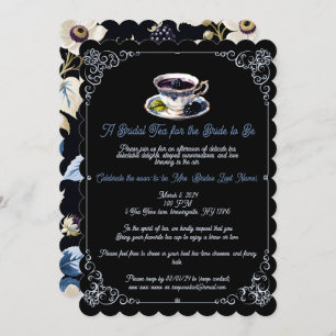 Regal Elegance Blackberry & Blooms Bridal Shower Invitation
