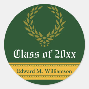 Regal Elegance Graduation Invitation Seal (green)