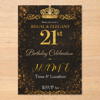 Regal & Elegant 21st Birthday Invitation