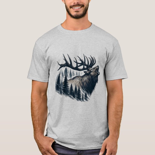 Regal Elk, Majestic Wildlife T-Shirt (Front)