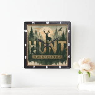 Regal Elk Misty Water  Square Wall Clock