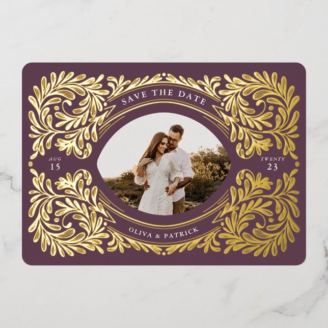 Regal Embellished Save The Date Photo Frame (Front)