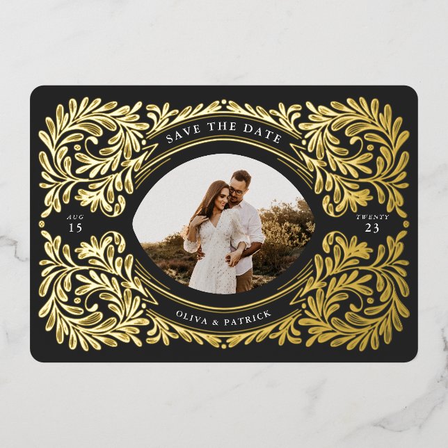 Regal Embellished Save The Date Photo Frame (Front)