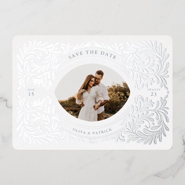 Regal Embellished Save The Date Photo Frame Dusty (Front)