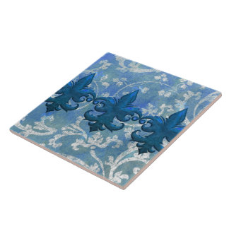 REGAL FLEURS: FASHIONABLE FRENCH BLUE CERAMIC TILE