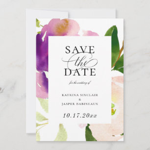 Regal Floral Blooms Save the Date Announcement