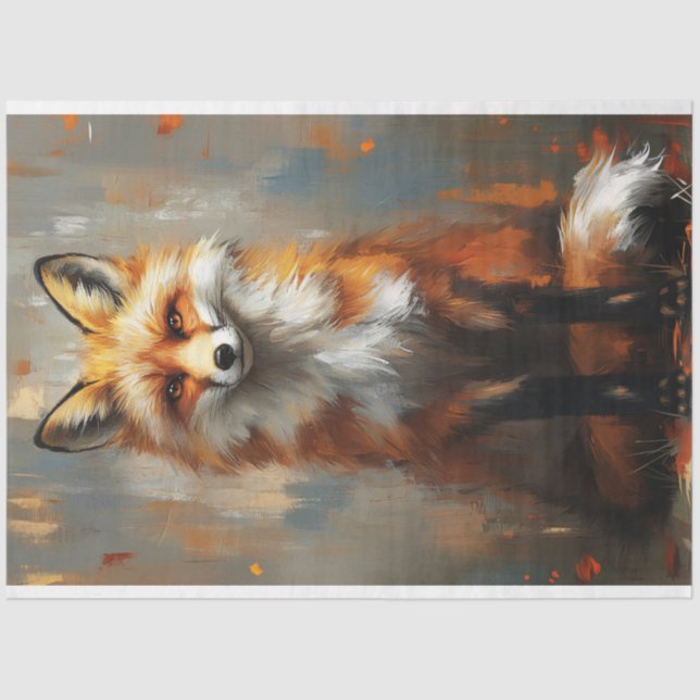 Regal Fox Decoupage Tissue Paper (Front)