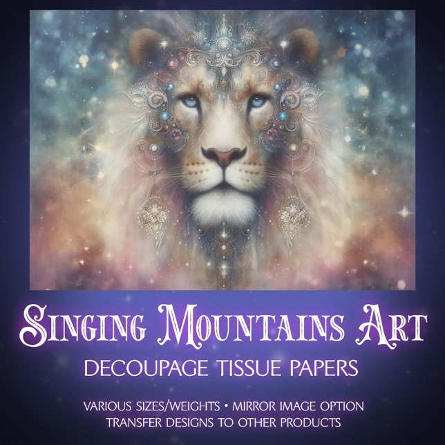Regal Galaxy Lion Decoupage Tissue Paper (Creator Uploaded)
