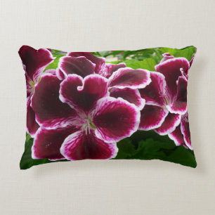 Regal Geranium Flowers Elegant Maroon Floral Decorative Cushion