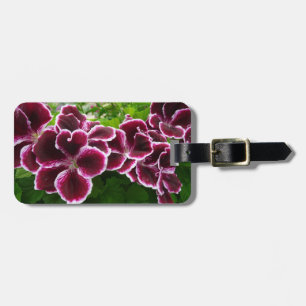 Regal Geranium Flowers Elegant Maroon Floral Luggage Tag