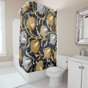 Regal Gold Acorn – Luxurious Royal Design Shower Curtain