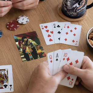 Regal Gold Ancient Egyptian Queen Mythology Playing Cards